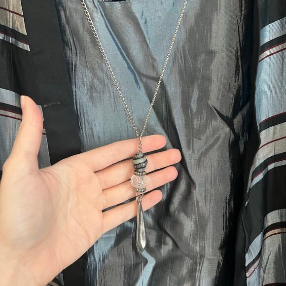 Vintage Dawn Joy II Jacket Blouse Necklace Womens 24W Plus Size Striped Cardigan - Picture 3 of 6